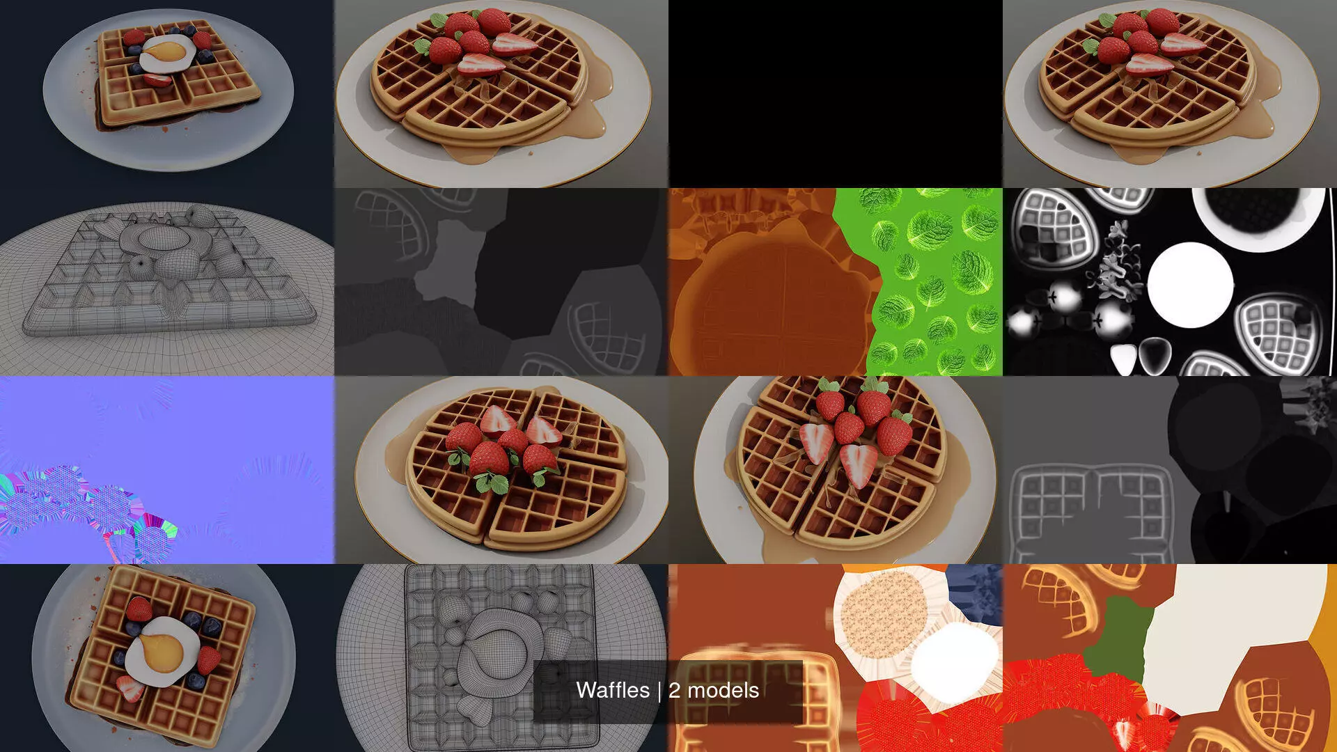 Waffles 3D Model Collection_0