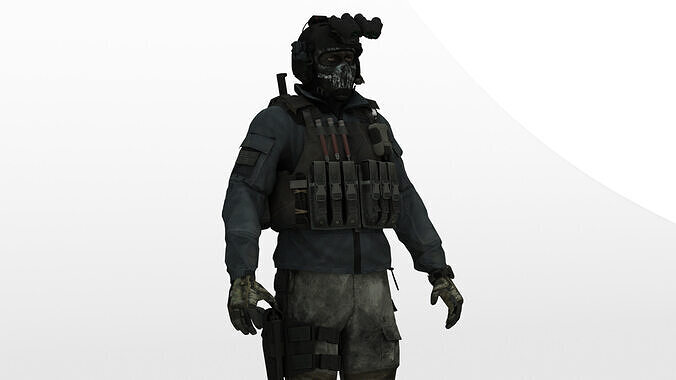 Spec Ops Soldier Rigged Low Poly Game-Ready Low-poly 3D model