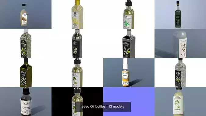 seed Oil bottles 3D Model Collection