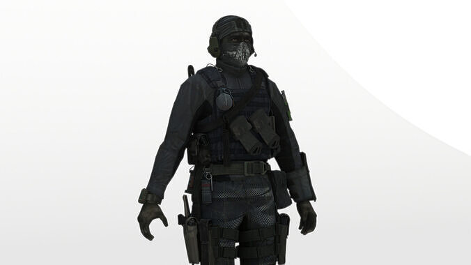 Tactical Spec Ops Soldier High-Quality Rigged  Low-poly 3D model