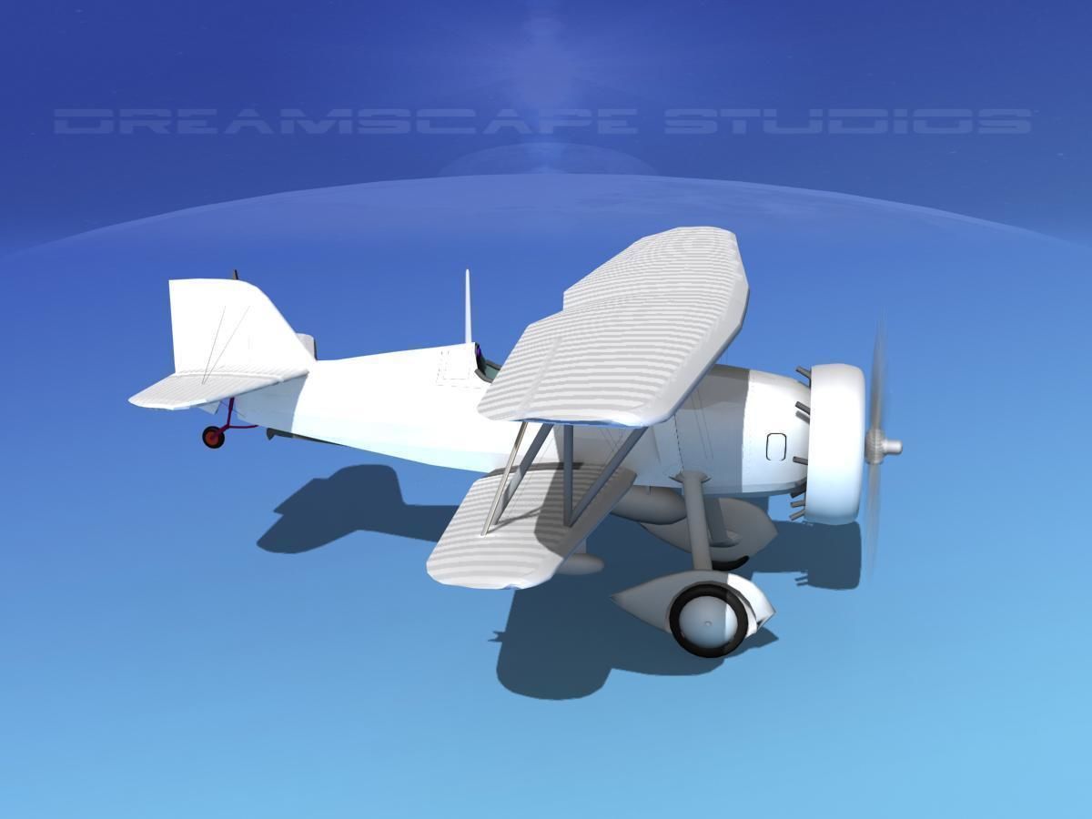 Curtiss F-11-C2 Goshawk 3D model_4