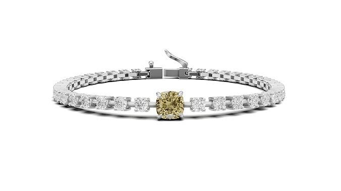 Tennis Bracelet with Cushion Center Stone 3D print model