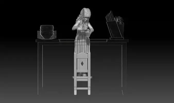 wash dish house girl 3