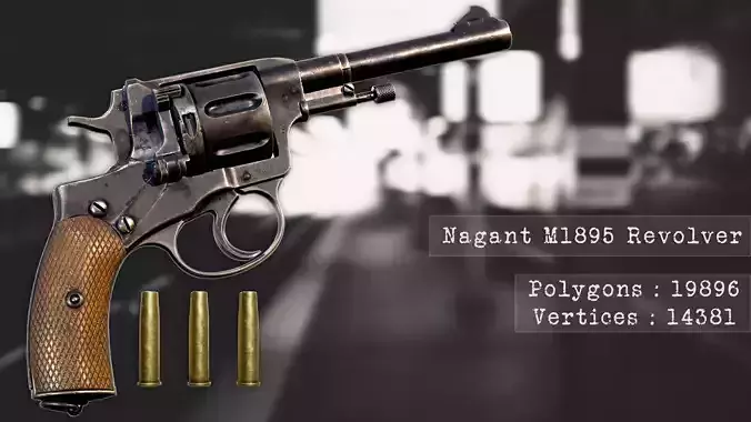 Nagant M1895 Revolver-With LODs and 8k Texture Set