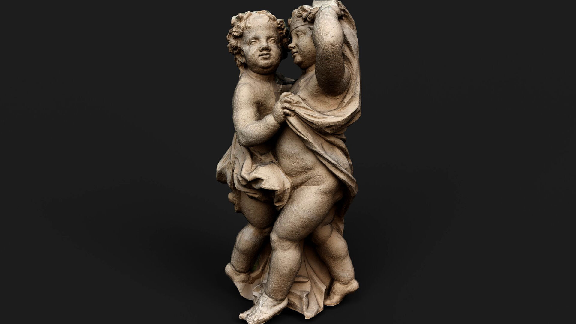 ancient cupids marble monument PBR photogrammetry Low-poly 3D model_3