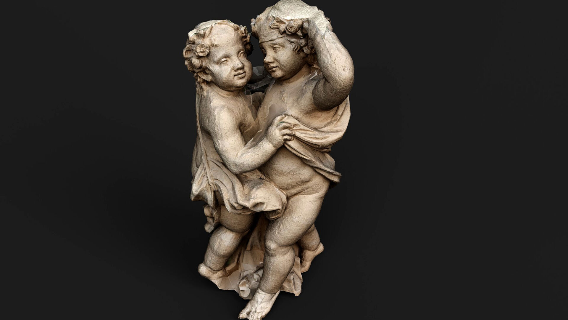 ancient cupids marble monument PBR photogrammetry Low-poly 3D model_5