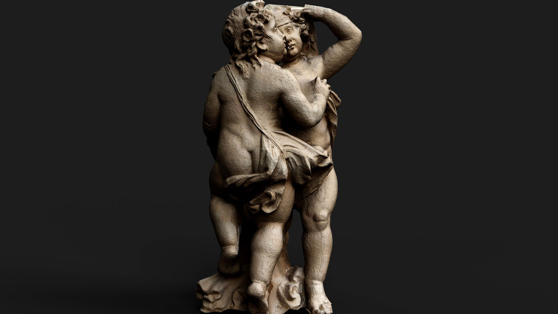 ancient cupids marble monument PBR photogrammetry Low-poly 3D model_4