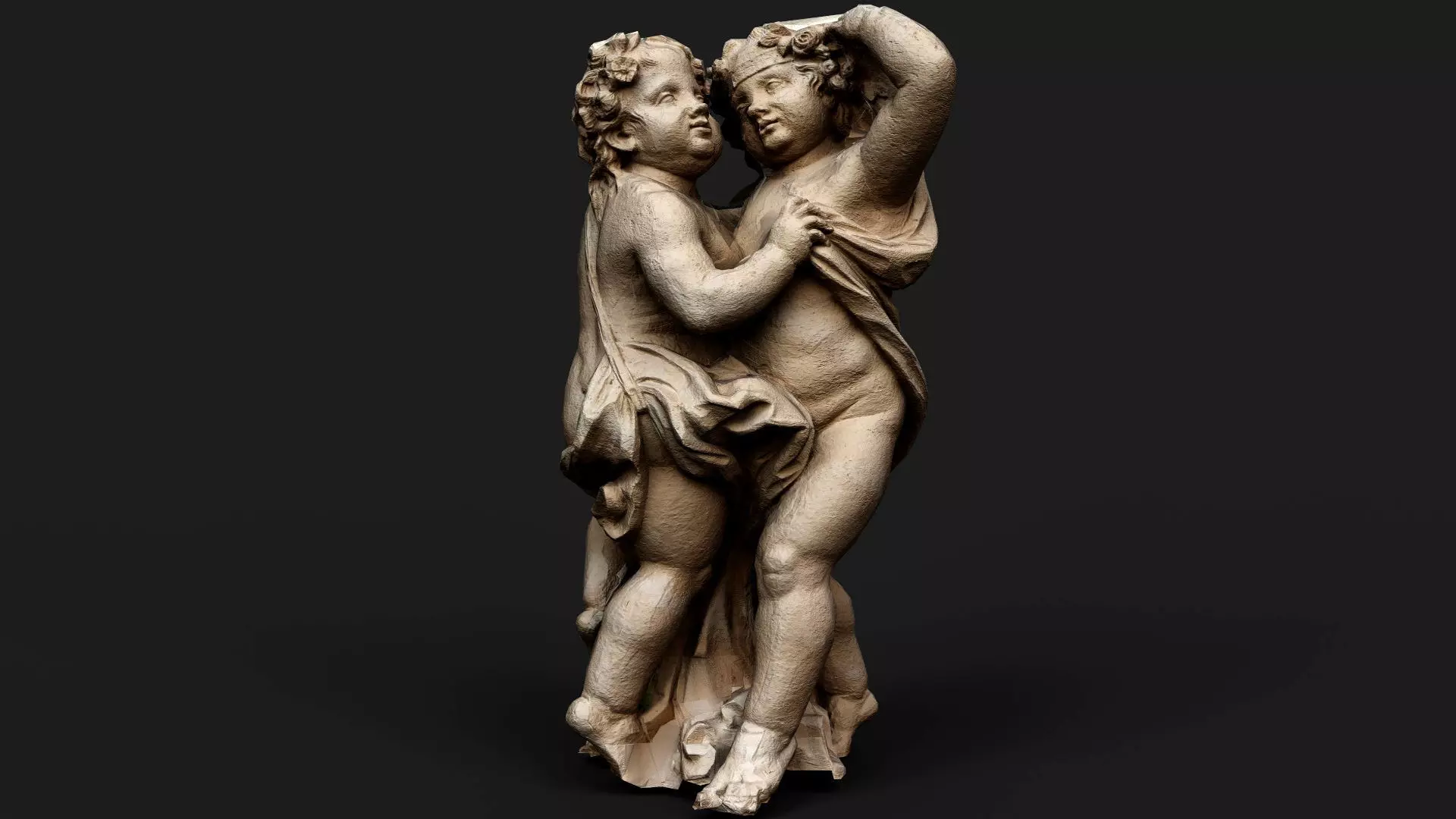ancient cupids marble monument PBR photogrammetry Low-poly 3D model_0