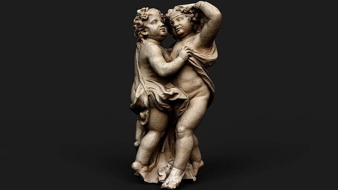 ancient cupids marble monument PBR photogrammetry Low-poly 3D model