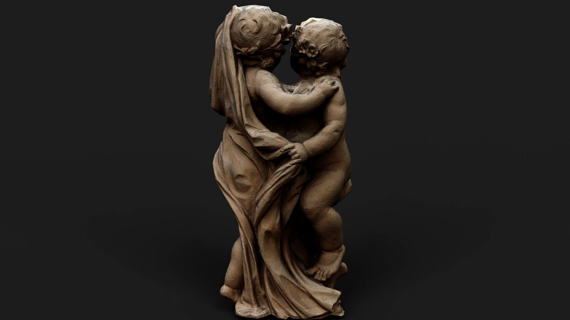 ancient cupids marble monument PBR photogrammetry Low-poly 3D model_1