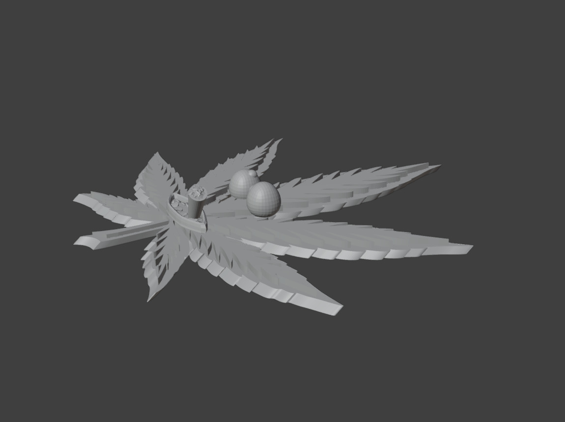 Weed with Face 3D print model_2
