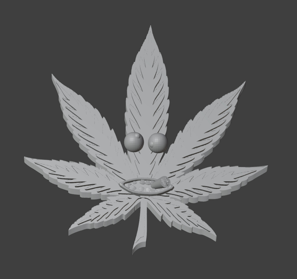 Weed with Face 3D print model_1