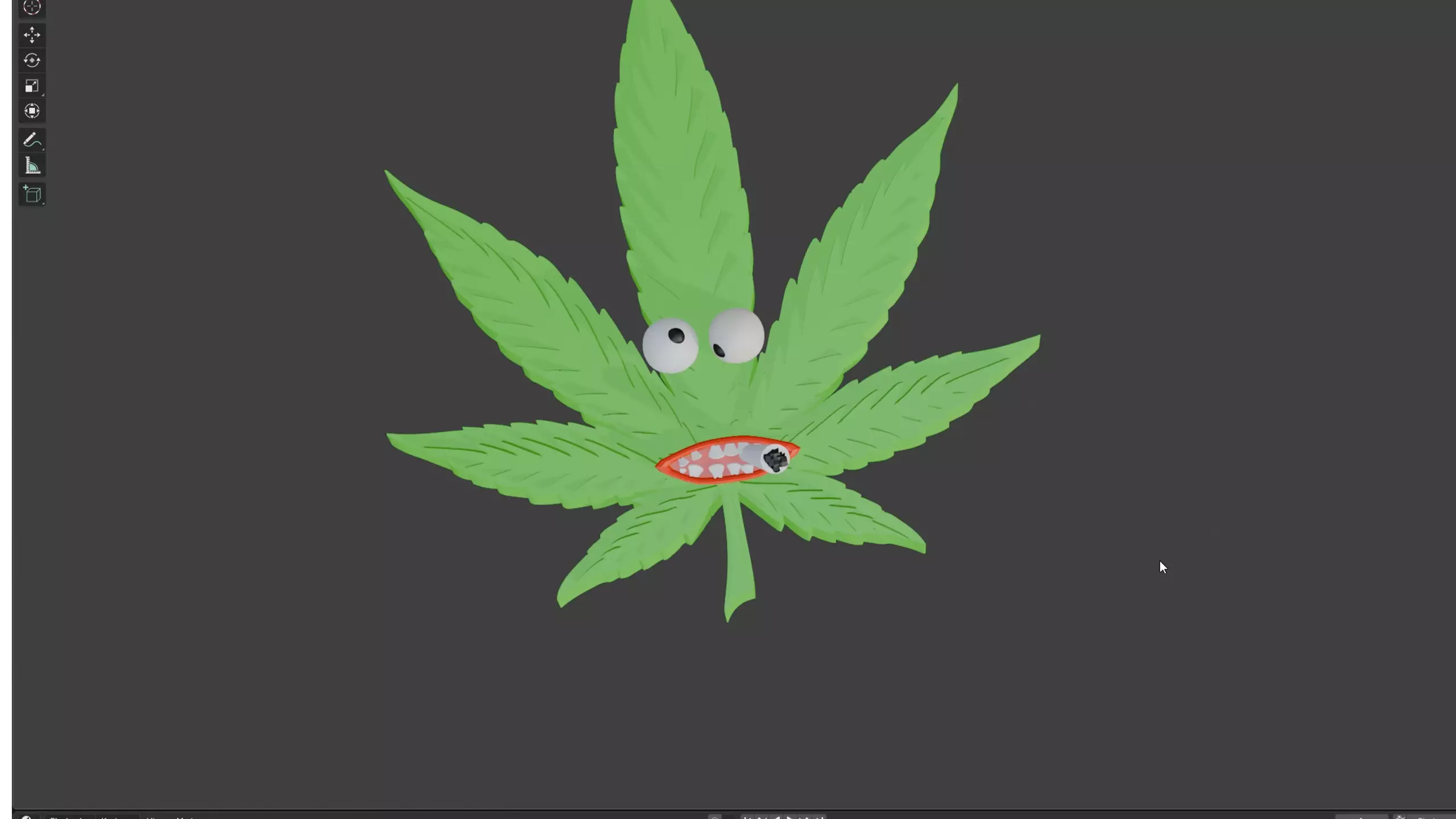 Weed with Face 3D print model_0