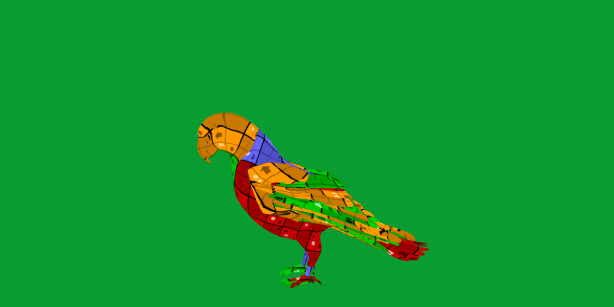 African Congo Grey Parrot Low-poly 3D model_34