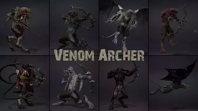 Venom Archer Low-poly 3D model