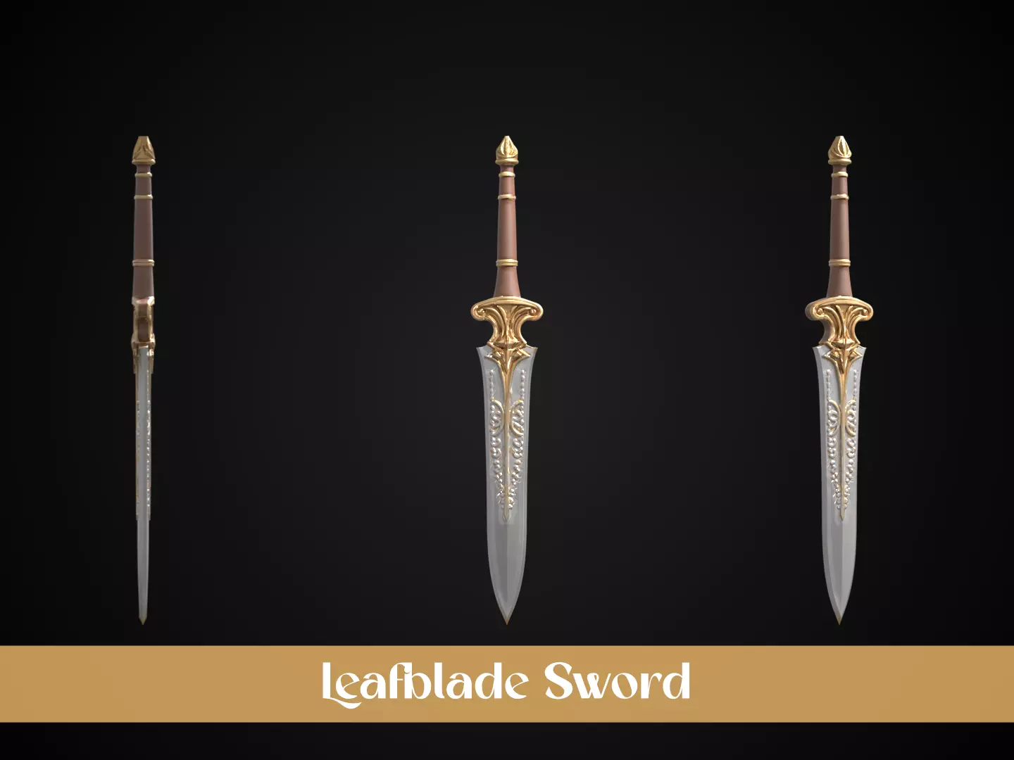 Stylized Elf Sword - Leafblade Free 3D print model