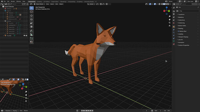 Low-Poly Fox 3D model