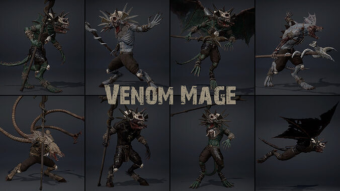Venom Mage Low-poly 3D model
