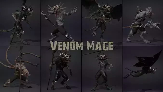 Venom Mage Low-poly 3D model