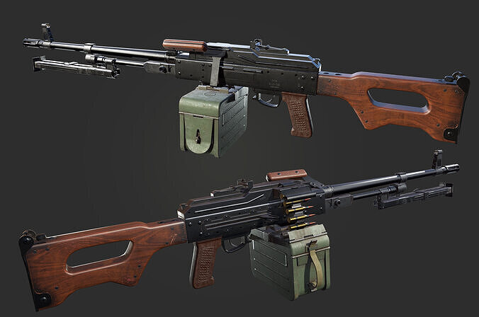 PKMGun Low-poly 3D model