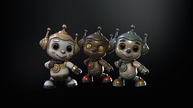 Low-poly model of the character Minirobotic2 Low-poly 3D model