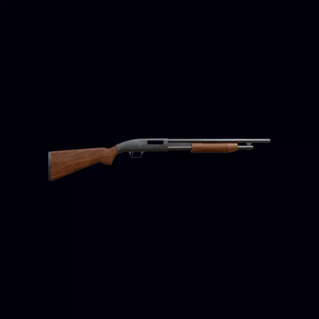 Pump-Action Shotgun 3D model_0
