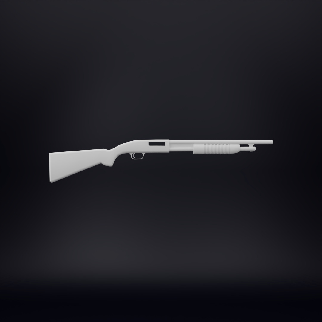 Pump-Action Shotgun 3D model_1