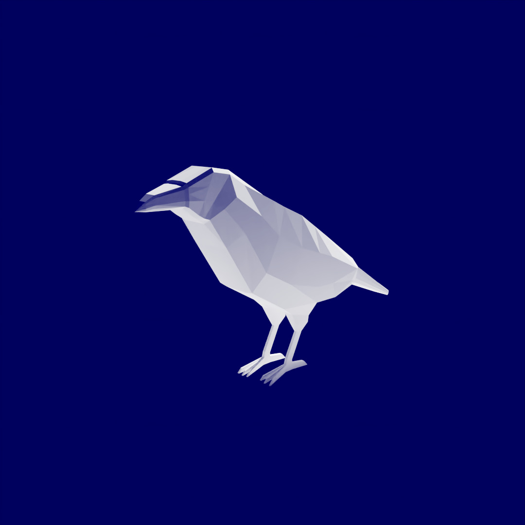 Low-Poly Raven 3D model_2