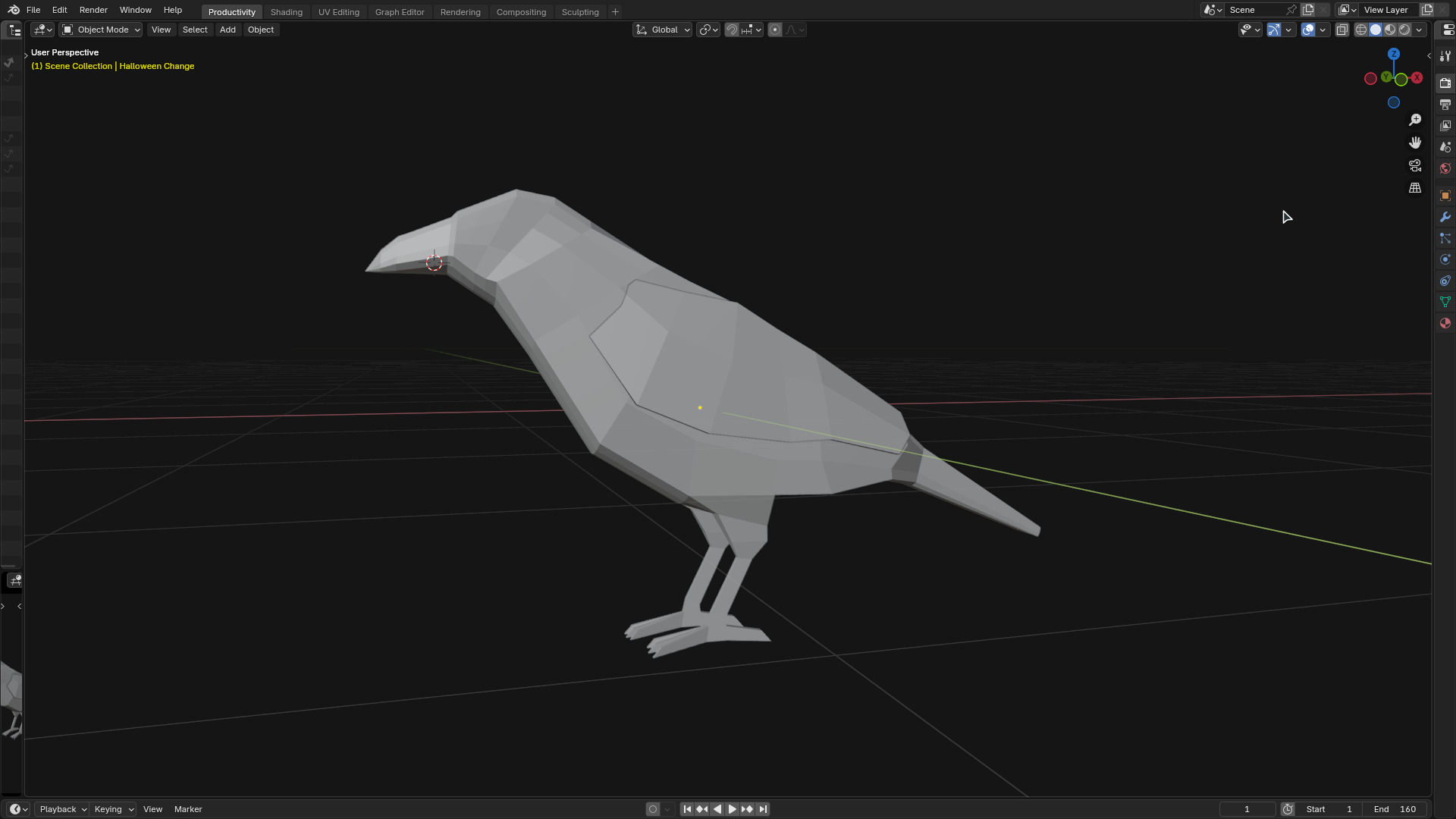 Low-Poly Raven 3D model_5
