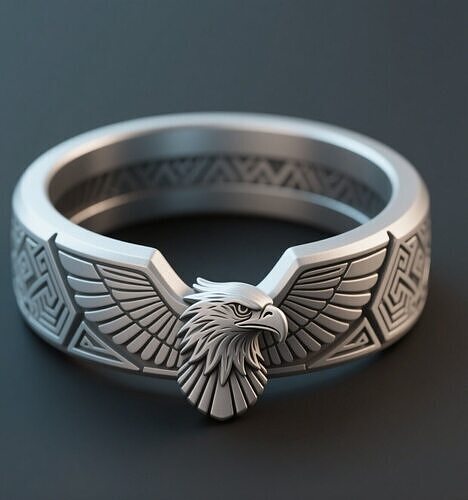 Eagle Totem Ring Jewelry Band  free for Patreon followers 3D print model