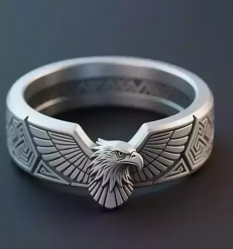 Eagle Totem Ring Jewelry Band  free for Patreon followers 3D print model