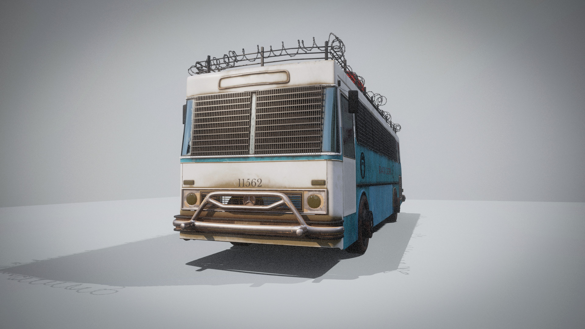 Post-Apocalyptic Bus Low-poly 3D model_2