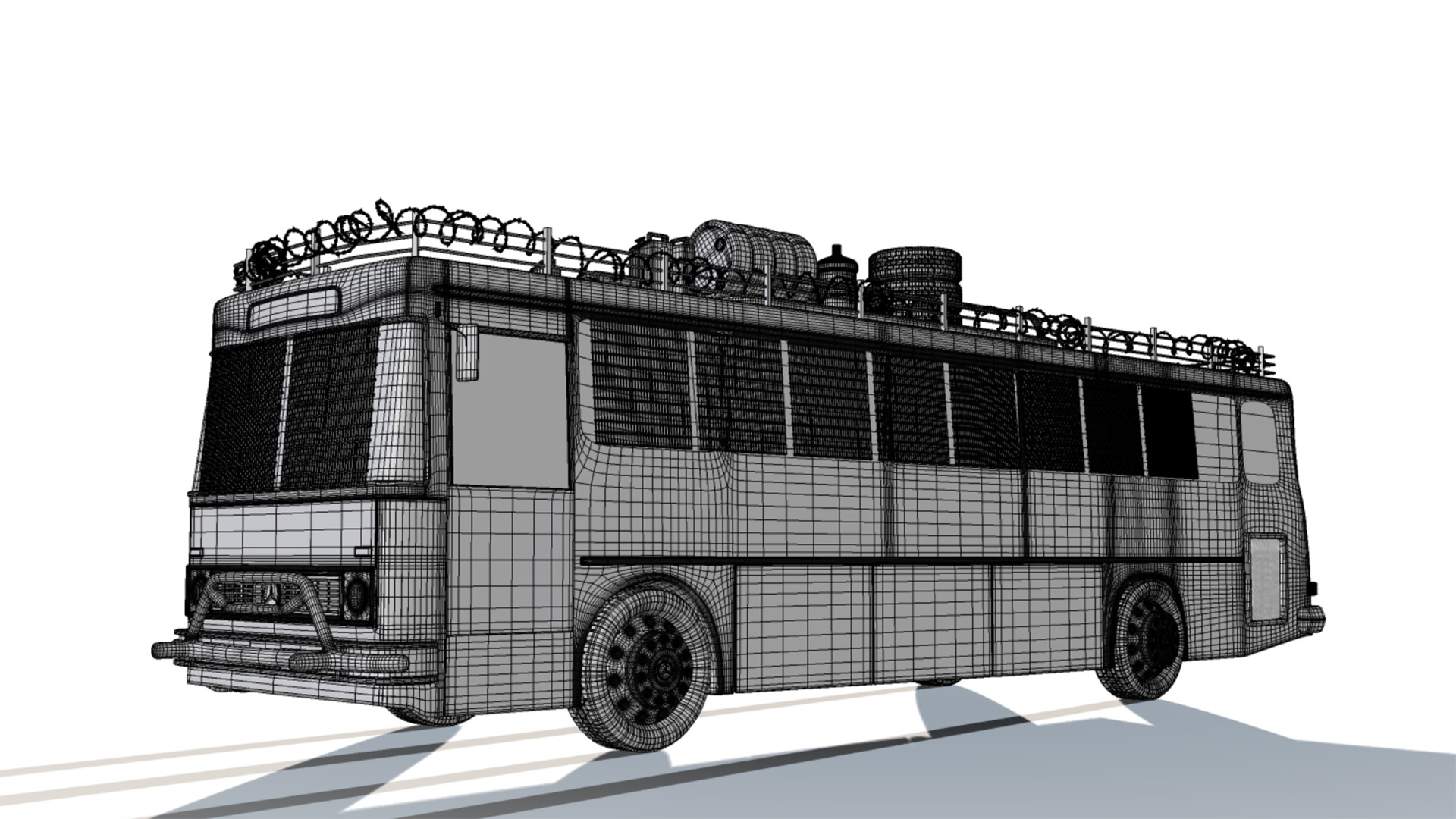 Post-Apocalyptic Bus Low-poly 3D model_14