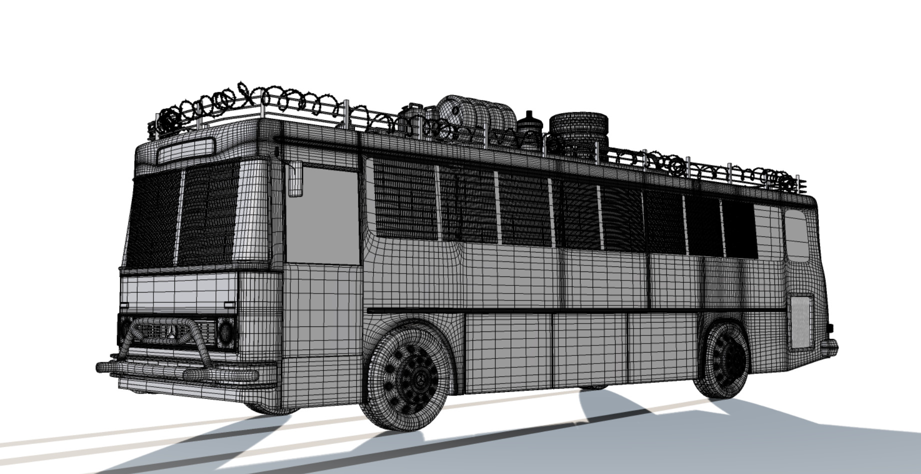 Post-Apocalyptic Bus Low-poly 3D model_12