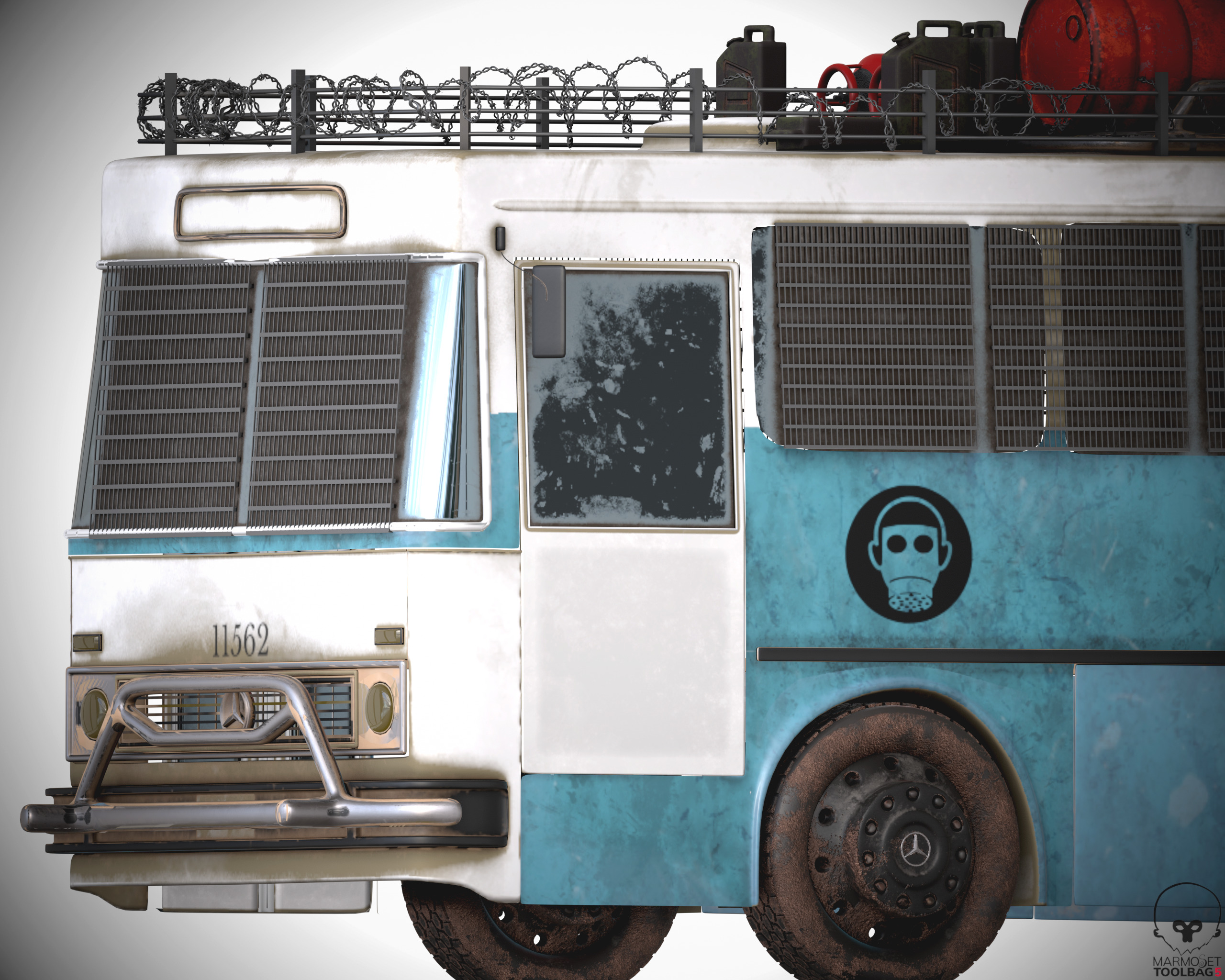 Post-Apocalyptic Bus Low-poly 3D model_4