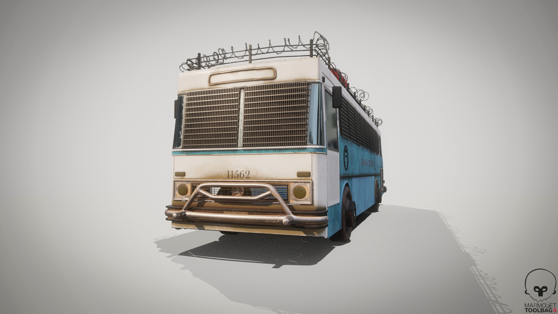 Post-Apocalyptic Bus Low-poly 3D model_8