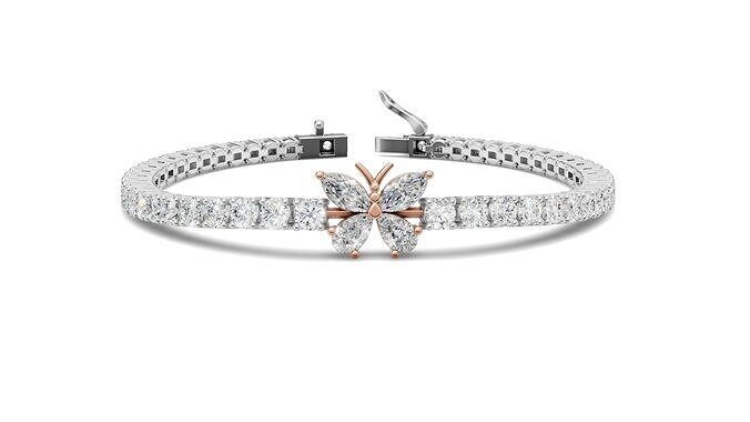 Butterfly Diamond Tennis Bracelet 3D print model