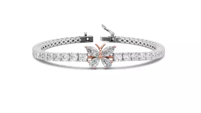 Butterfly Diamond Tennis Bracelet