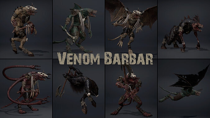 Venom Barbarian Low-poly 3D model