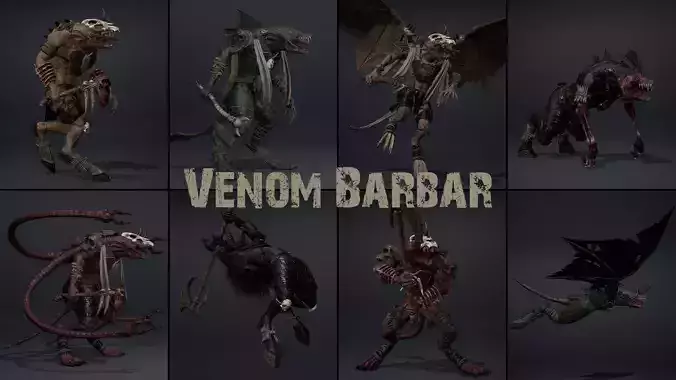 Venom Barbarian Low-poly 3D model