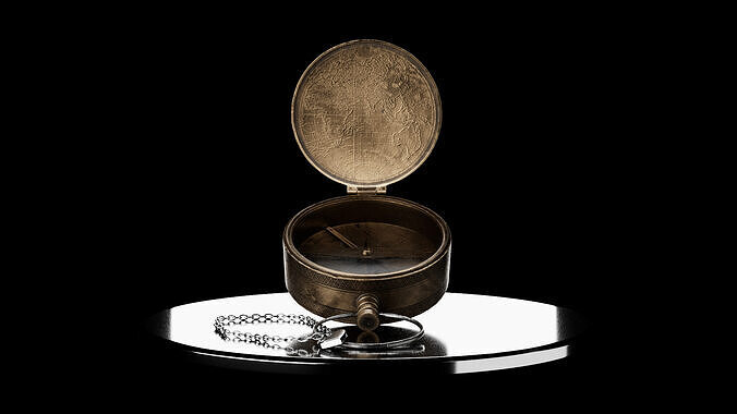  vintage-style direction compass Low-poly 3D model