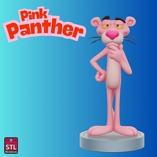 The Pink Panther in a Thoughtful Pose  3D print model