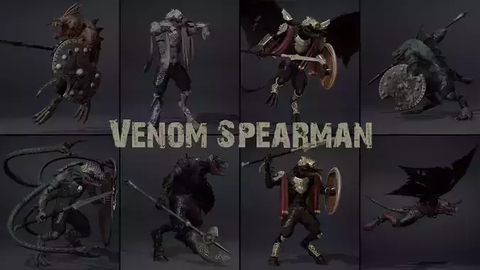Venom Spearman Low-poly 3D model