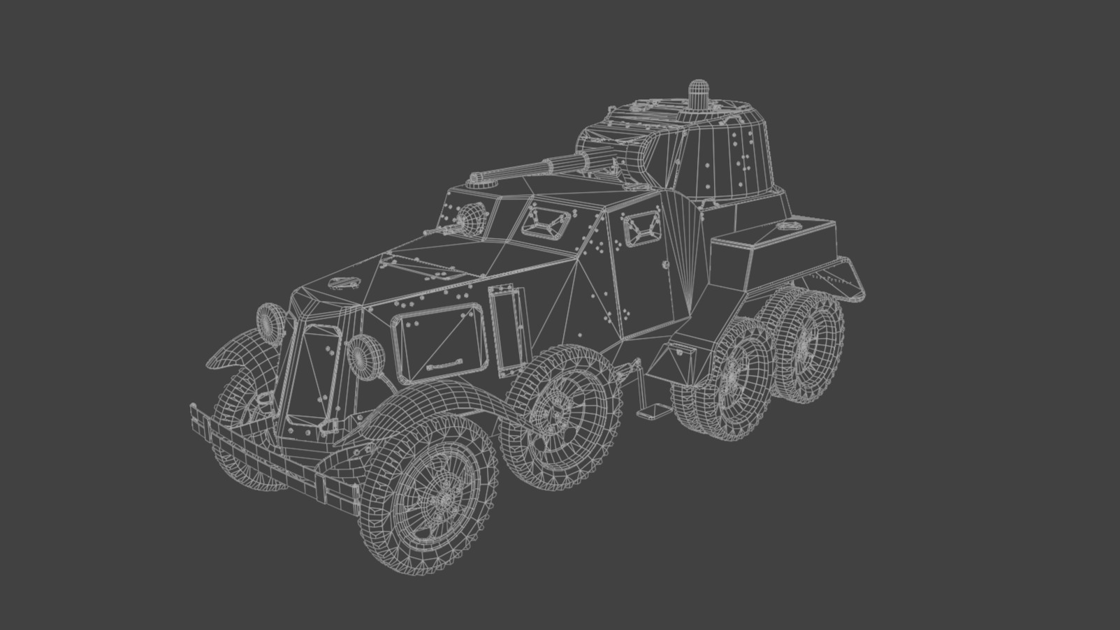 BA-10 Armored car Low-poly 3D model_7