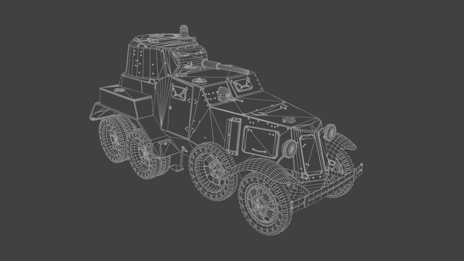 BA-10 Armored car Low-poly 3D model_10