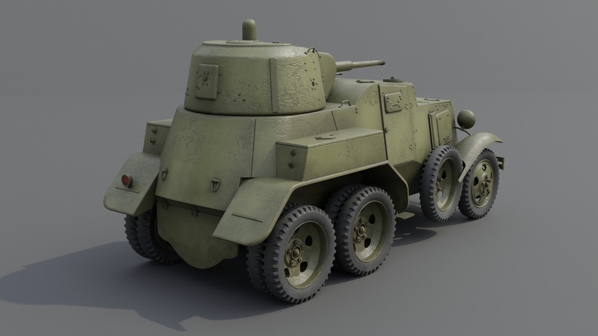 BA-10 Armored car Low-poly 3D model_5