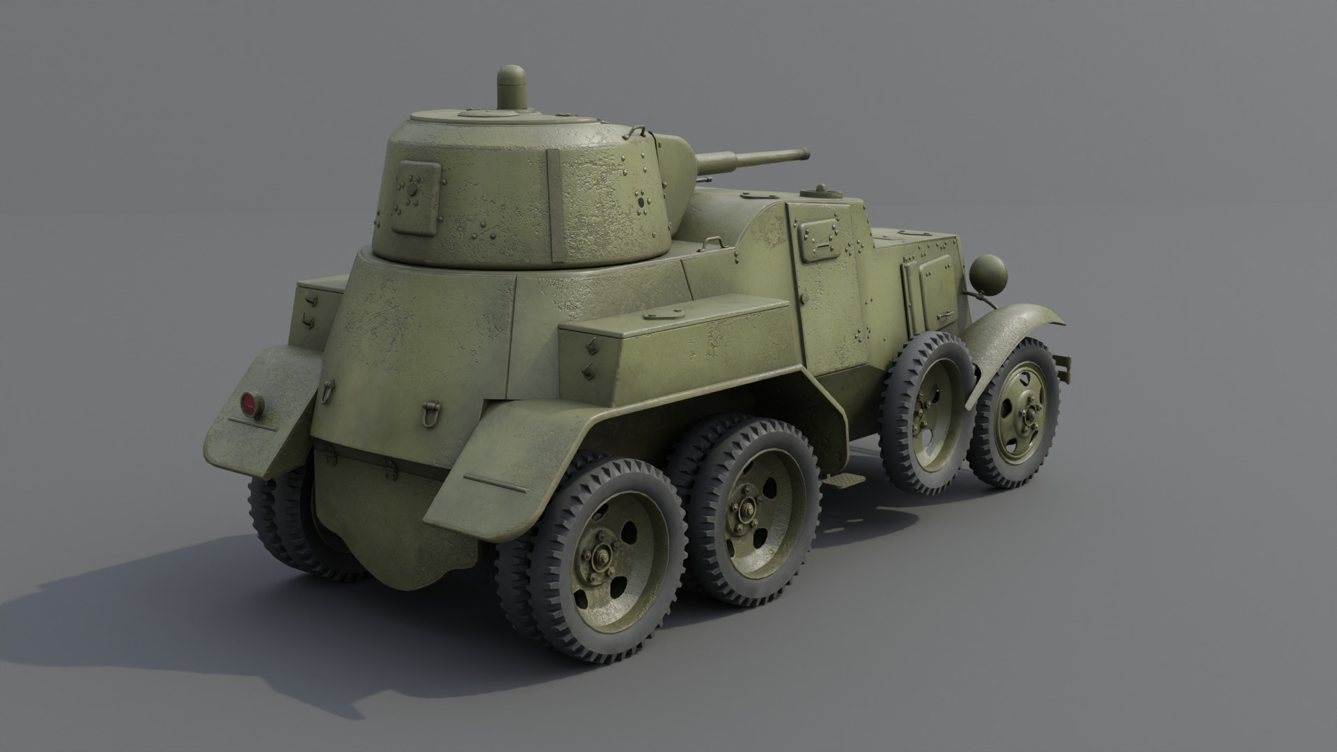 BA-10 Armored car Low-poly 3D model_16