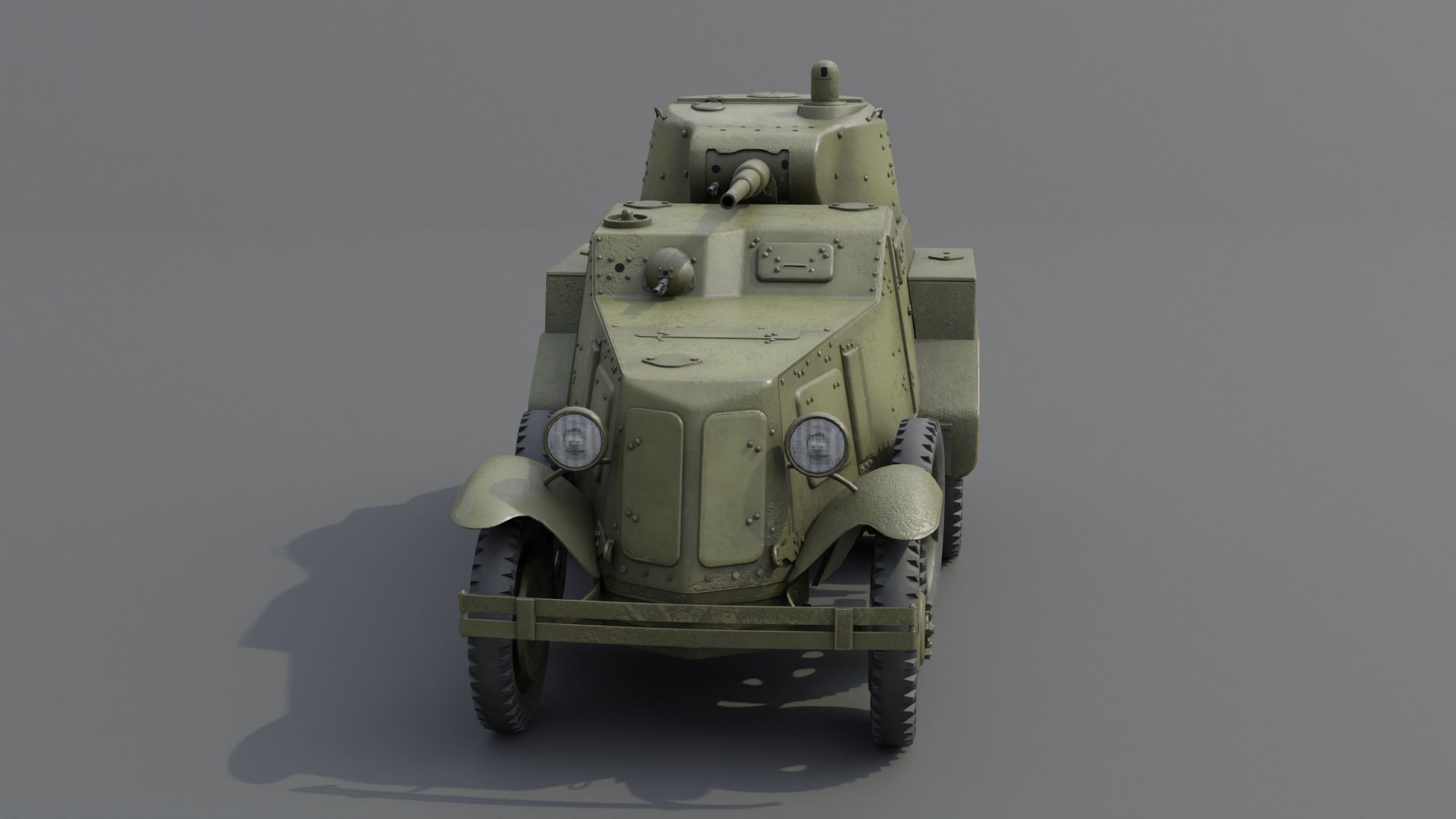BA-10 Armored car Low-poly 3D model_12