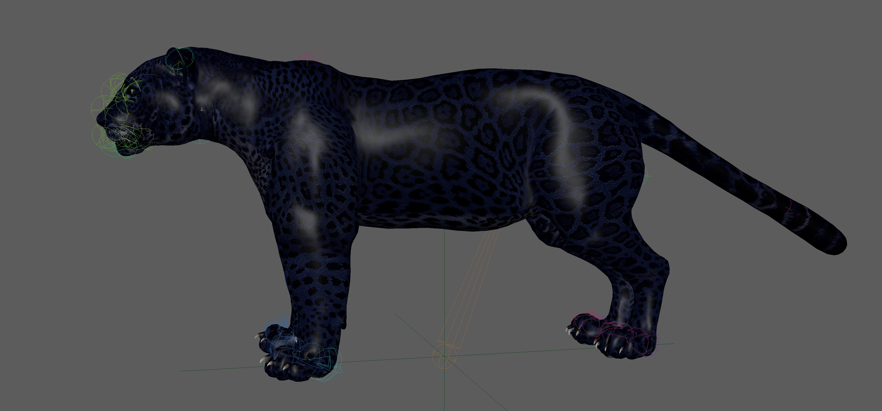 Black Panther Rigged 3D model_16