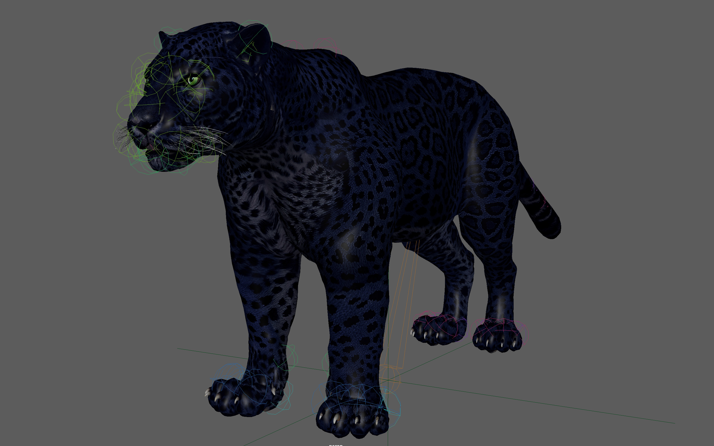 Black Panther Rigged 3D model_8